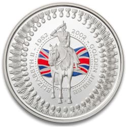 Stříbrná mince 1 Oz The Queens Golden Jubilee 2002 Proof