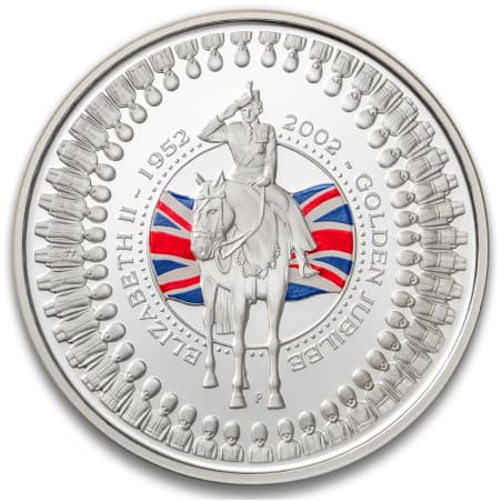 Stříbrná mince 1 Oz The Queens Golden Jubilee 2002 Proof