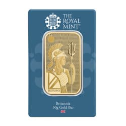 Zlatý slitek 50 g Britannia