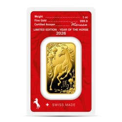 Zlatý slitek 1 Oz Argor Heraeus Lunar Series III Year of the Horse 2026