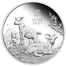 Stříbrná mince 1/2 Oz Lunar Series III Year of the Goat 2027 Proof
