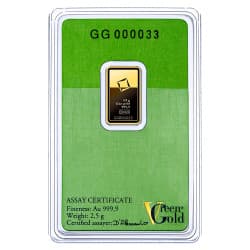 Zlatý slitek 2,5 g Valcambi Green Gold