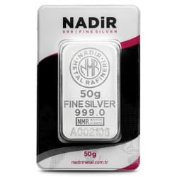 Stříbrný slitek 50 g  Nadir Metal Rafineri