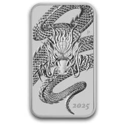 Stříbrná mince ve tvaru slitku 1 Oz Rectangular Dragon 2025