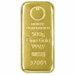 Zlatý slitek 500 g Münze Österreich