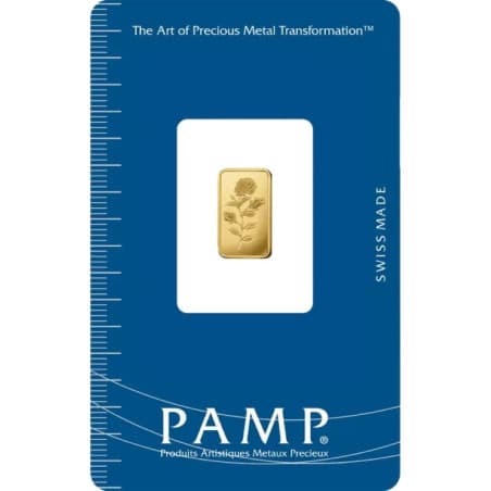 Zlatý slitek 1 g PAMP Růže