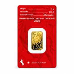 Zlatý slitek 5 g Argor Heraeus Lunar Series III Year of the Horse 2026
