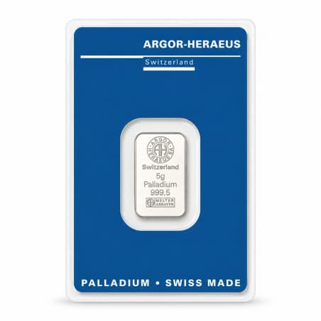 Palládiový slitek 5 g Argor Heraeus