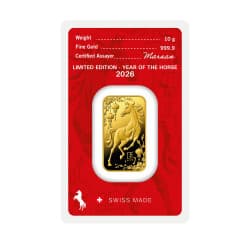 Zlatý slitek 10 g Argor Heraeus Lunar Series III Year of the Horse 2026