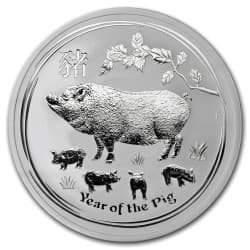 Stříbrná mince 2 Oz Lunar Series II Year of the Pig 2019
