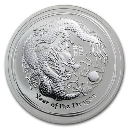 Stříbrná mince 2 Oz Lunar Series II Year of the Dragon 2012