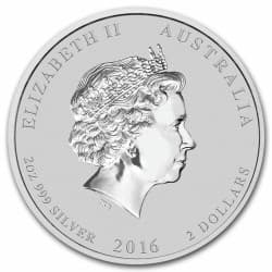 Stříbrná mince 2 Oz Lunar Series II Year of the Monkey 2016