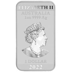 Stříbrná mince ve tvaru slitku 1 Oz Rectangular Dragon 2022