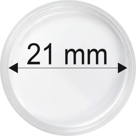 Plastová kapsle na minci 21 mm