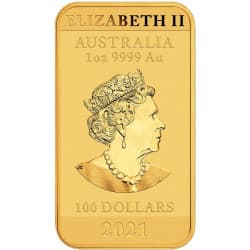 Zlatá mince ve tvaru slitku 1 Oz Dragon Rectangle 2021
