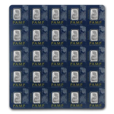 Platinový slitek 25 x 1 g PAMP