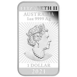 Stříbrná mince ve tvaru slitku 1 Oz Rectangular Dragon 2021