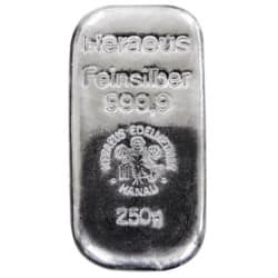 Stříbrný slitek 250 g Heraeus