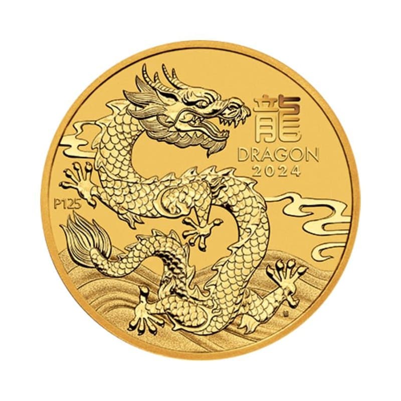 Zlatá mince 1/10 Oz Lunar Series III Year of the Dragon 2024