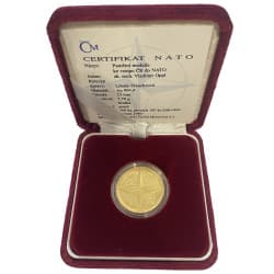 Zlatá medaile 1/4 Oz Vstup ČR do NATO 1999 Proof