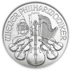 Platinová mince 1/25 Oz Wiener Philharmoniker různé roky