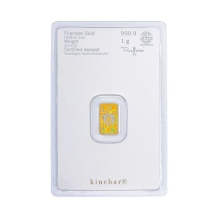 Zlatý slitek 1 g Heraeus Kinebar