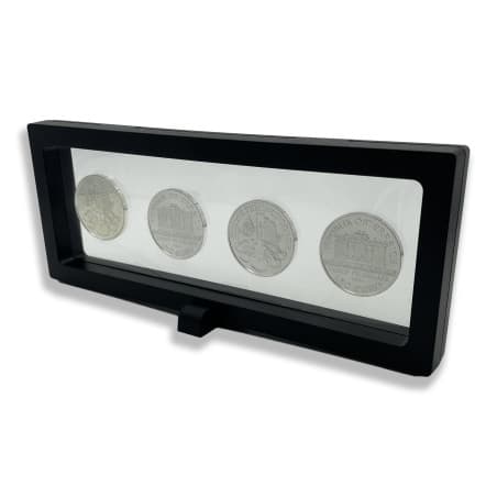 Rámeček na minci 3D box 230 mm černá + obdélníkový stojánek