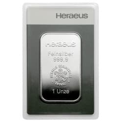 Stříbrný slitek 100 g Heraeus