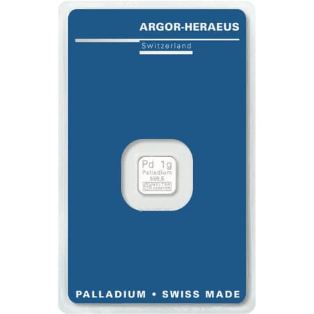 Palladiový slitek 1 g Argor Heraeus
