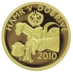 Zlatá mince 1/4 Oz Hamr v Dobřívě 2010 Proof