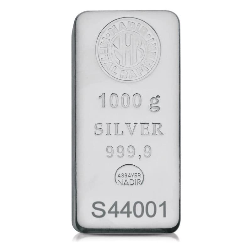 Stříbrný slitek 1 Kg Nadir Metals Rafineri