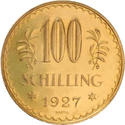 Zlatá mince 23,52 g 100 Schillingů různé roky