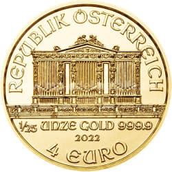 Zlatá mince 1/25 Oz Wiener Philharmoniker různé roky