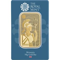 Zlatý slitek 50 g Britannia