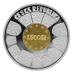 Bimetalová mince 2500 Kč Vstup České republiky do Evropské unie 2004 proof