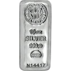 Stříbrný slitek 10 Oz Nadir Metals Rafineri