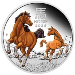 Stříbrná mince 1 Oz Lunar Series III Year of the Horse 2026 Kolorováno Proof