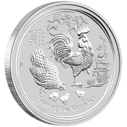 Stříbrná mince 2 Oz Lunar Series II Year of the Rooster 2017