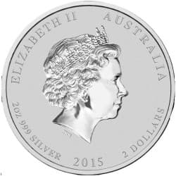 Stříbrná mince 2 Oz Lunar Series II Year of the Goat 2015