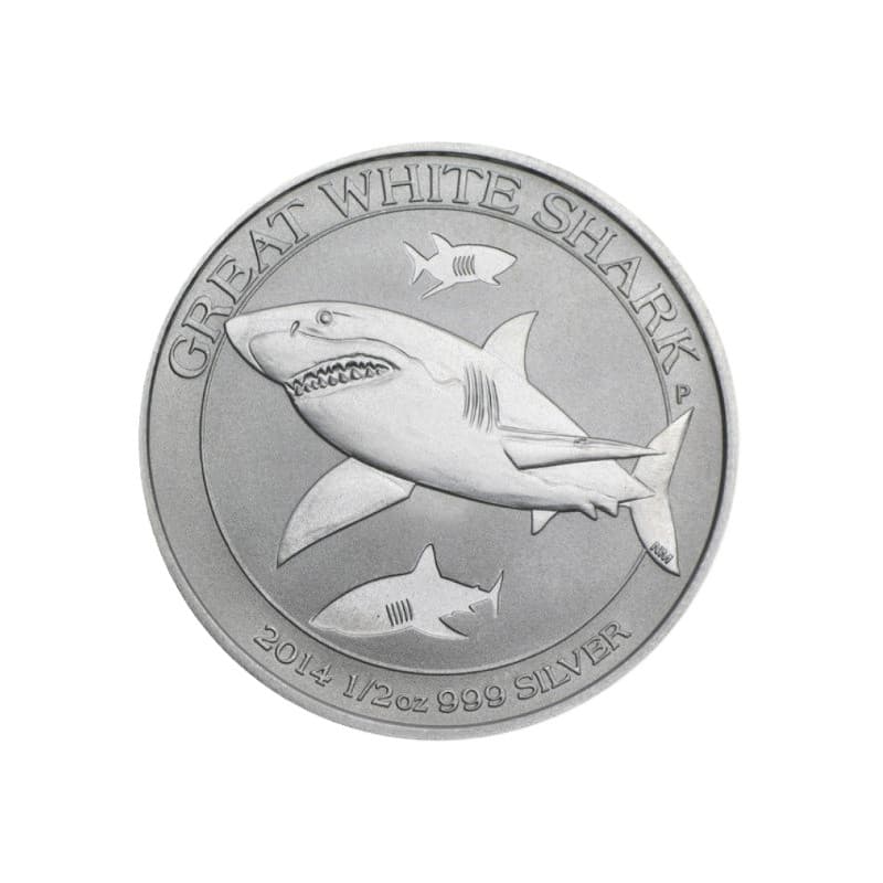 Stříbrná mince 1/2 Oz Great White Shark 2014