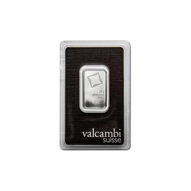 Platinový slitek 20 g Valcambi